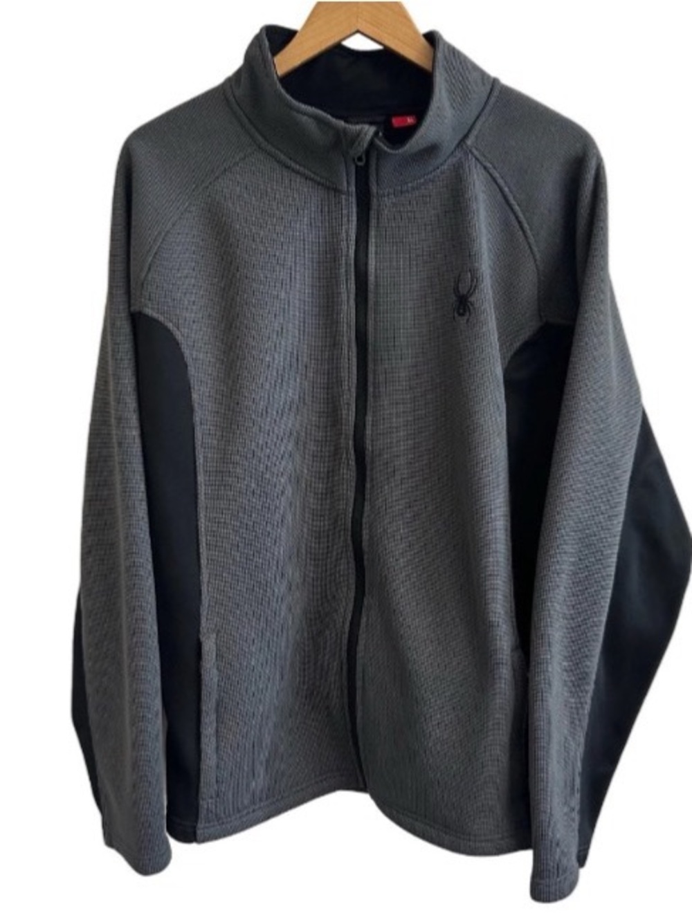 Spyder Men's XL Foremost Full Zip Heavy Weight Stryke Fleece Jacket Gray & Black